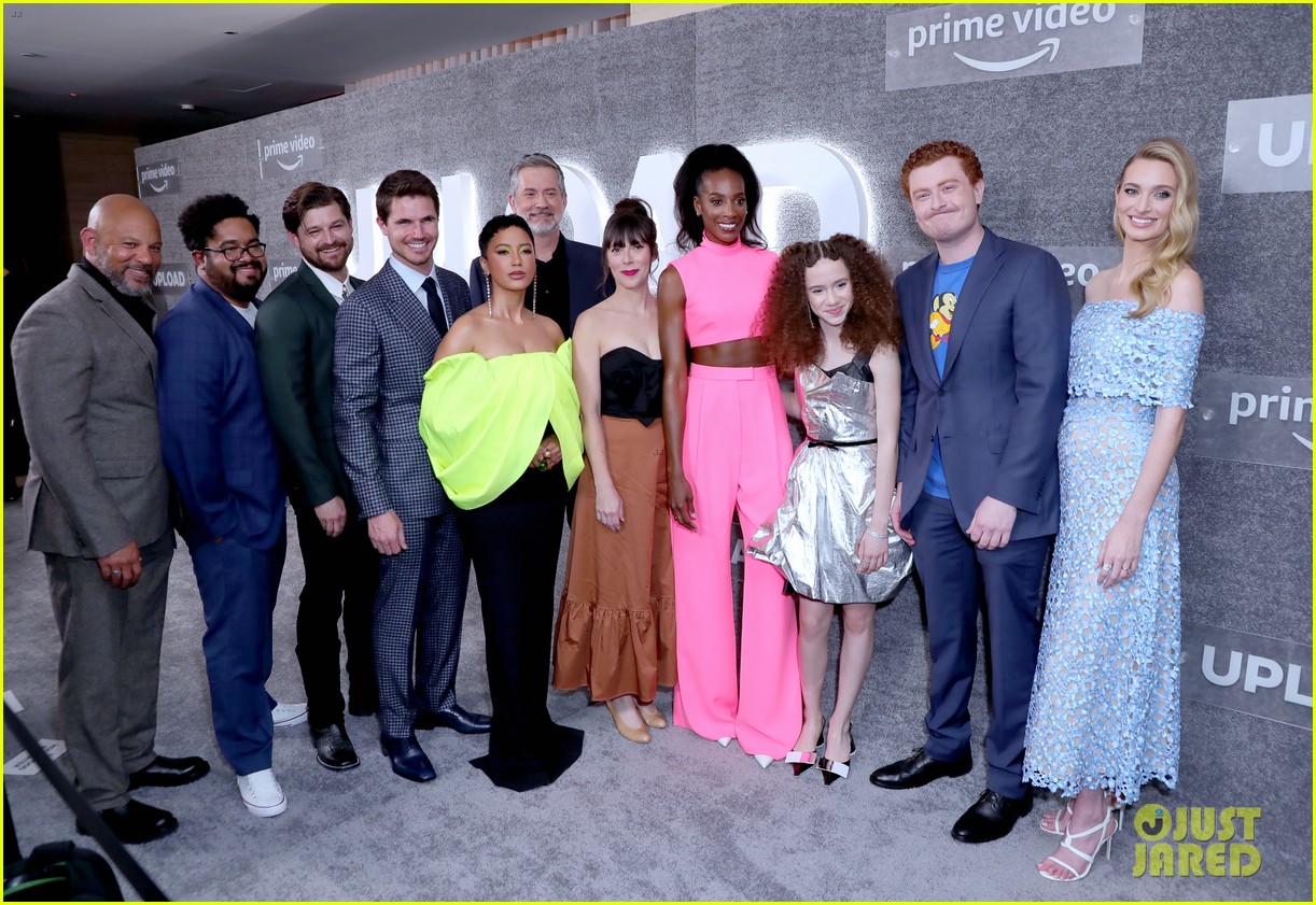 robbie amell andy allo more premiere season two of upload 03