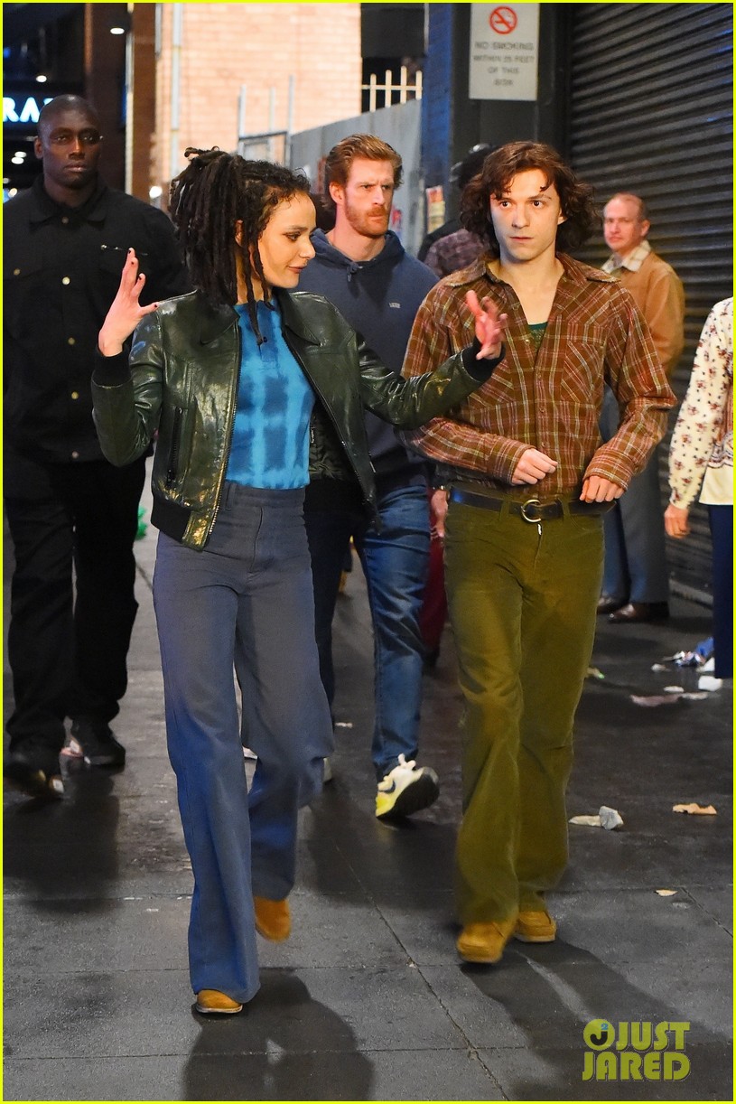 Full Sized Photo of tom holland films the crowded room with sasha lane ...
