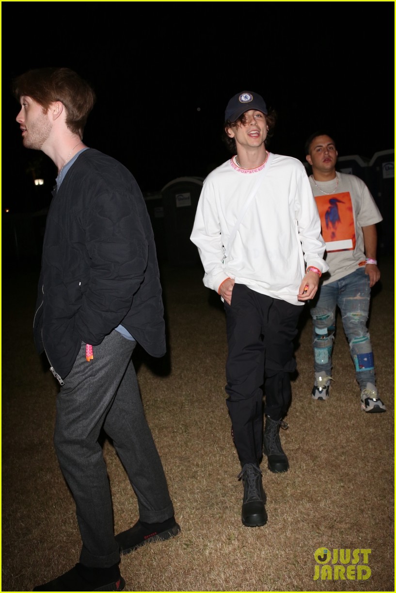 Timothee Chalamet Hangs Out with Friends During Night Three of