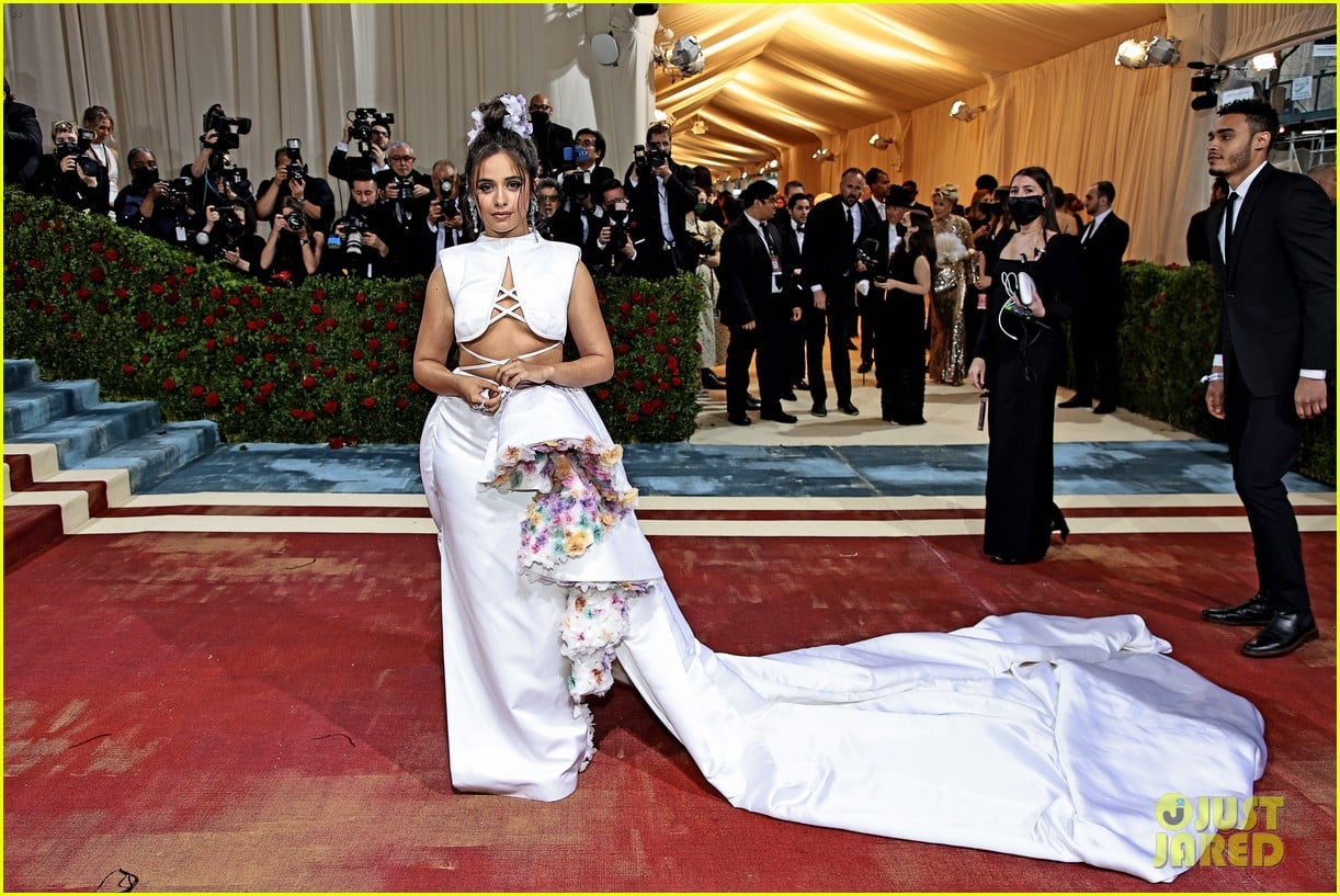 Full Sized Photo of camila cabello wears a pop of flowers for the met ...