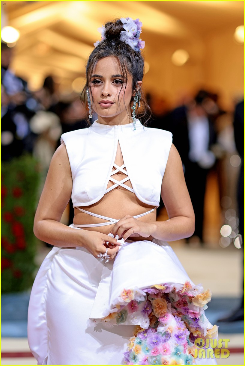 Full Sized Photo of camila cabello wears a pop of flowers for the met