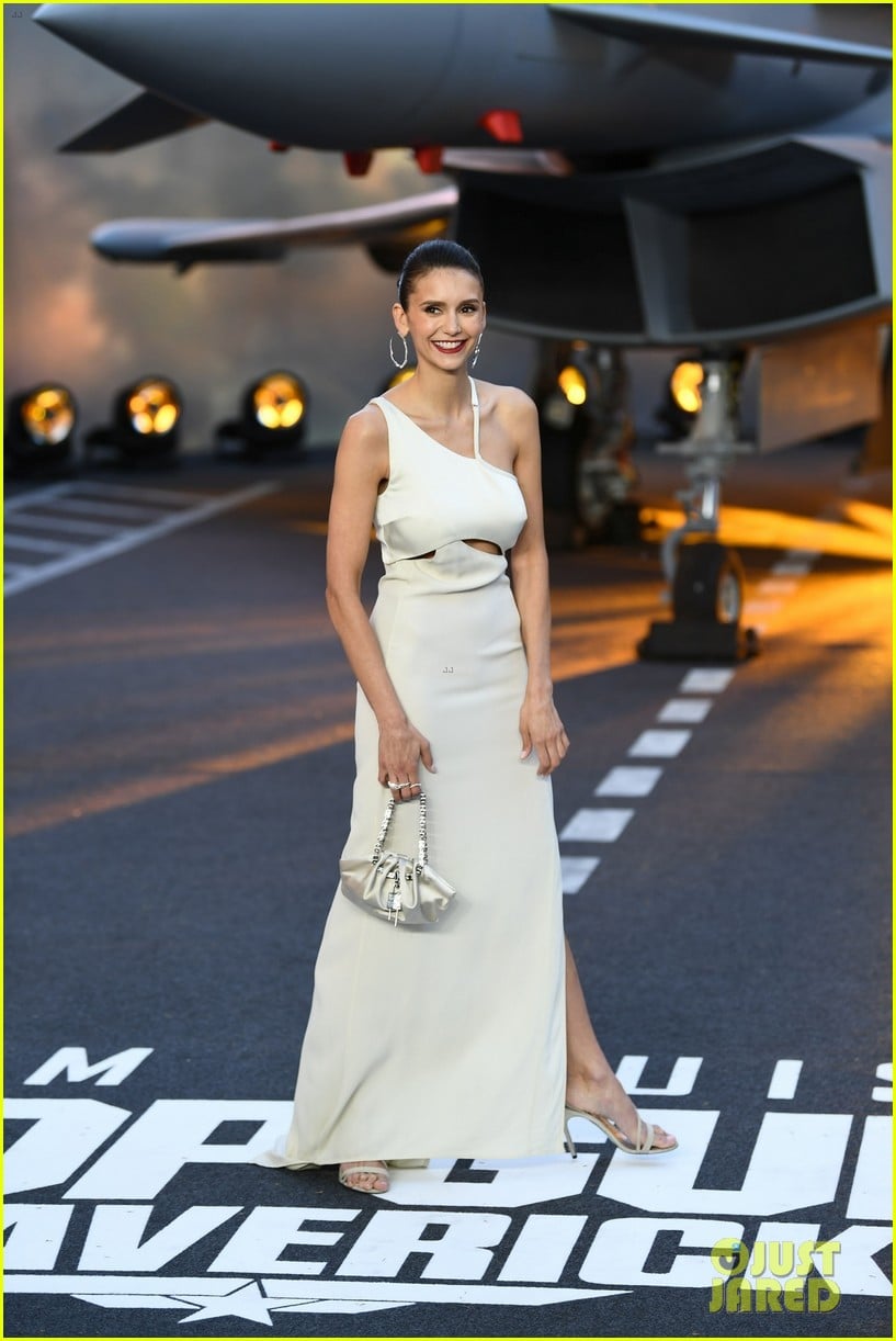 Nina Dobrev & Shaun White Go Old Hollywood Glam at 'Top Gun' Premiere –  Footwear News