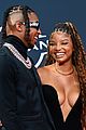 halle bailey ddg make red carpet debut at bet awards with chloe bailey 01
