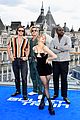 joey king brad pitt jump into london bullet train photo call 19