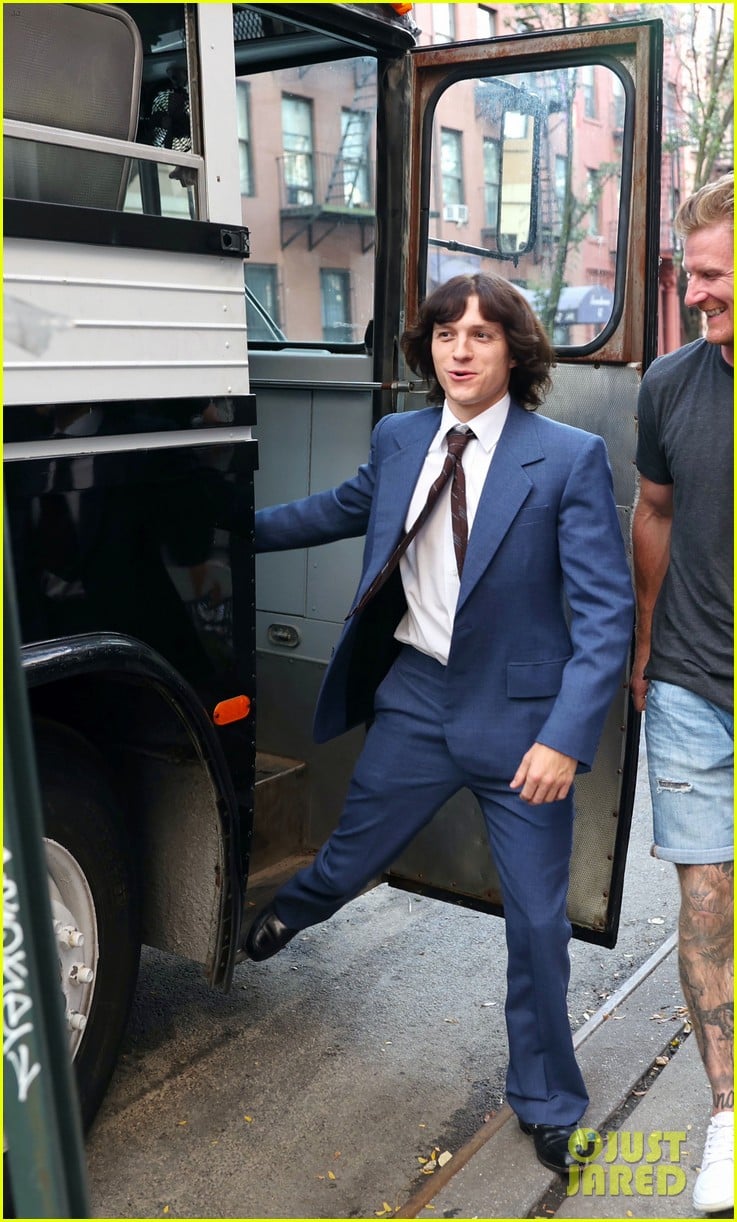 tom holland suits up filming the crowded room 05