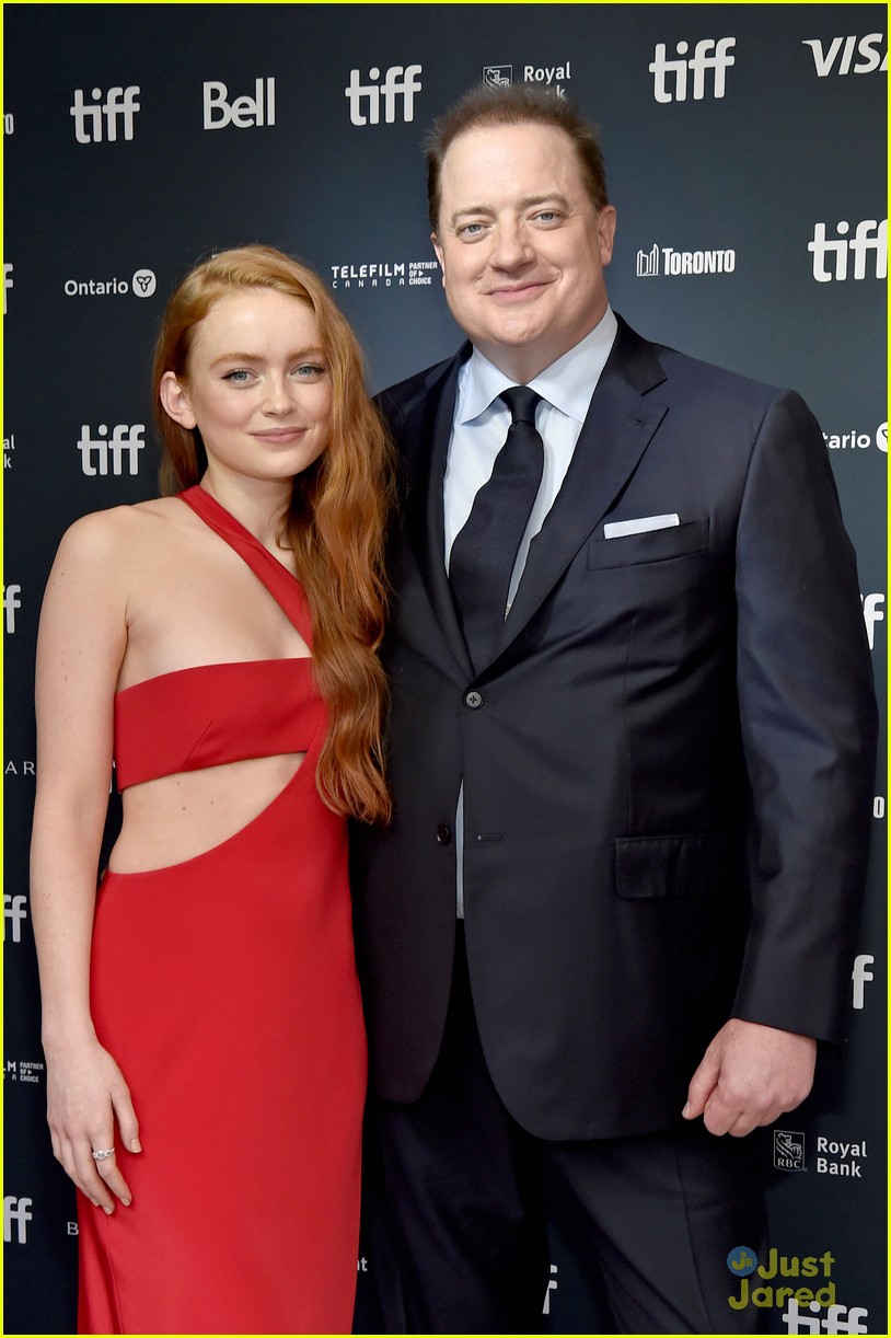 sadie sink shares sweet moment with brendan fraser at the whale toronto premiere 11
