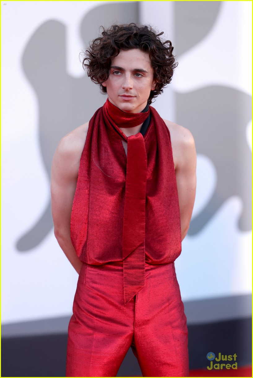 timothee chalamet shows off his back at bones and all venice film festival premiere 12