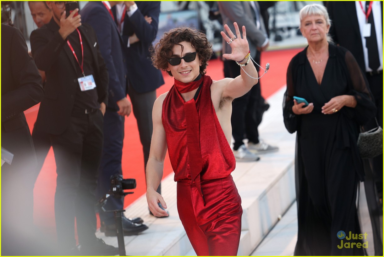 timothee chalamet shows off his back at bones and all venice film festival premiere 18