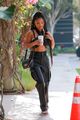 halle bailey leather outfit morning coffee run 05
