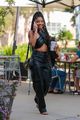 halle bailey leather outfit morning coffee run 08