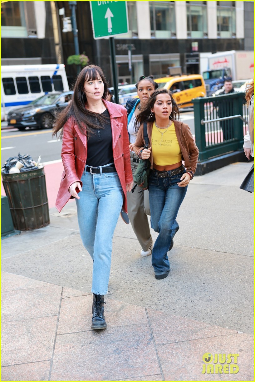 Full Sized Photo Of Dakota Johnson Madame Web Set Photos With Sydney ...