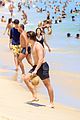 charlie gillespie owen patrick joyner get in shirtless workout at the beach 06