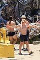 charlie gillespie owen patrick joyner get in shirtless workout at the beach 19