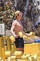 charlie gillespie owen patrick joyner get in shirtless workout at the beach 31