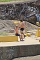 charlie gillespie owen patrick joyner get in shirtless workout at the beach 35