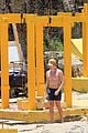 charlie gillespie owen patrick joyner get in shirtless workout at the beach 39
