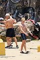 charlie gillespie owen patrick joyner get in shirtless workout at the beach 47