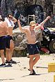 charlie gillespie owen patrick joyner get in shirtless workout at the beach 51