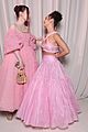 dove cameron sabrina carpenter are pink ladies at giambattista valli fashion show 14