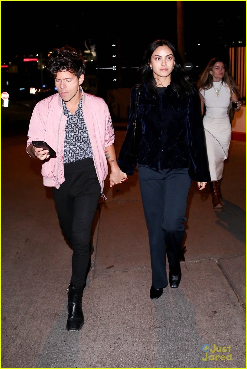 Camila Mendes & Rudy Mancuso Hold Hands While Leaving Pre-Grammys Party