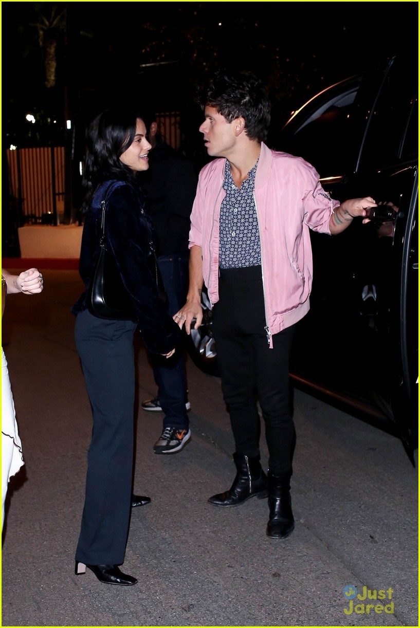 Camila Mendes & Rudy Mancuso Hold Hands While Leaving Pre-Grammys Party