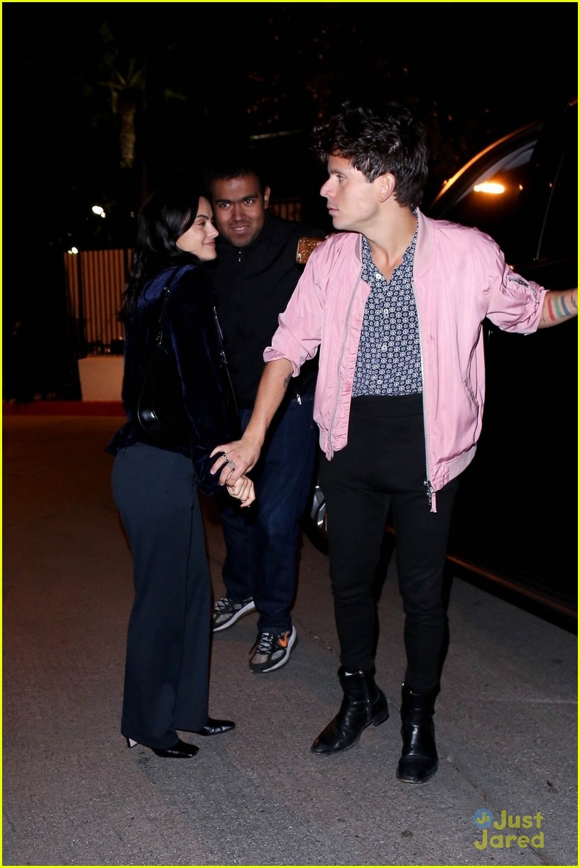 Camila Mendes & Rudy Mancuso Hold Hands While Leaving Pre-Grammys Party