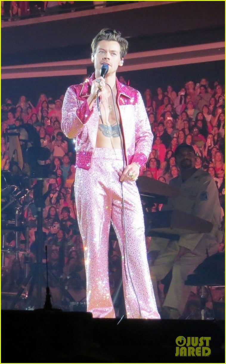 Full Sized Photo of harry styles birthday concert pics 04 Harry Styles Hits the Stage in Pink