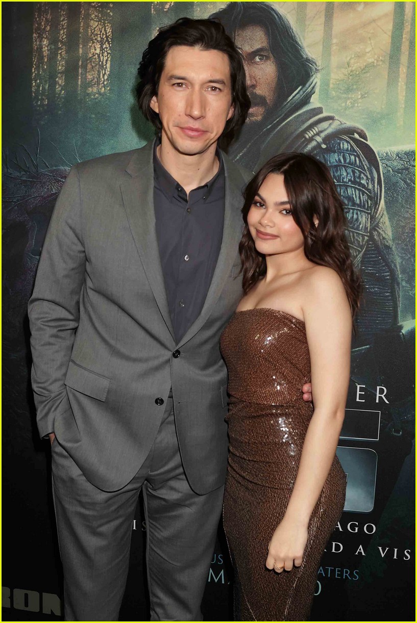 Full Sized Photo of ariana greenblatt joins adam driver at 65 screening