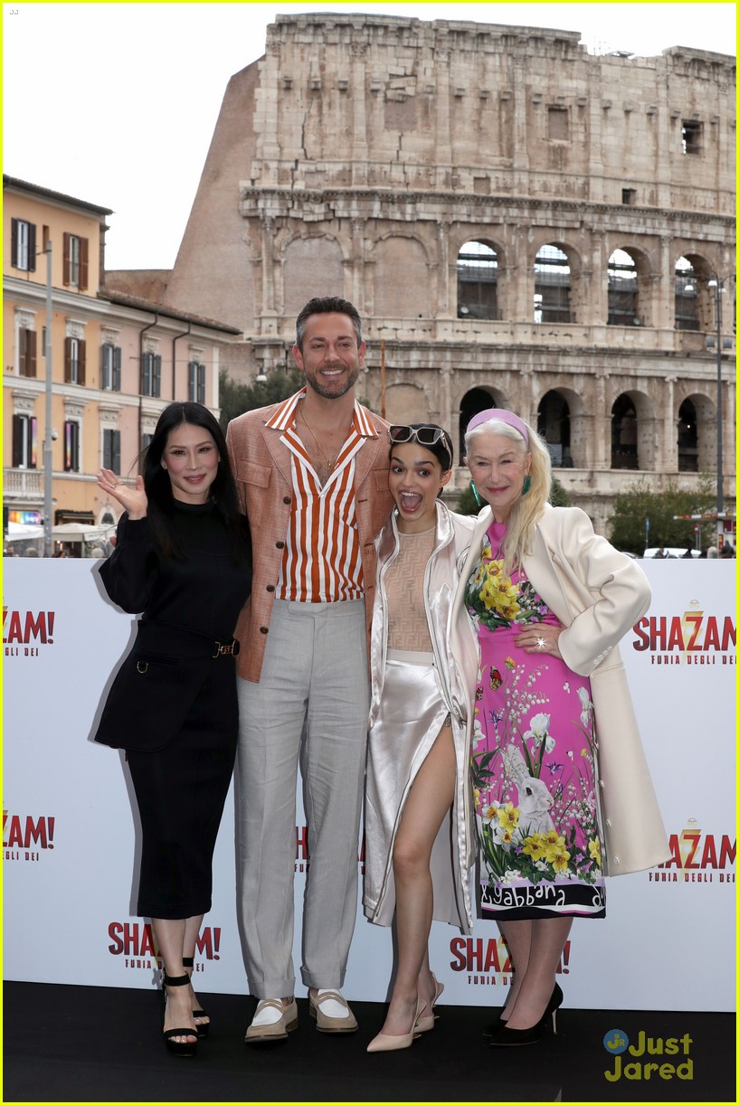 Rachel Zegler Joins 'Shazam!' Sisters Lucy Liu & Helen Mirren at Rome