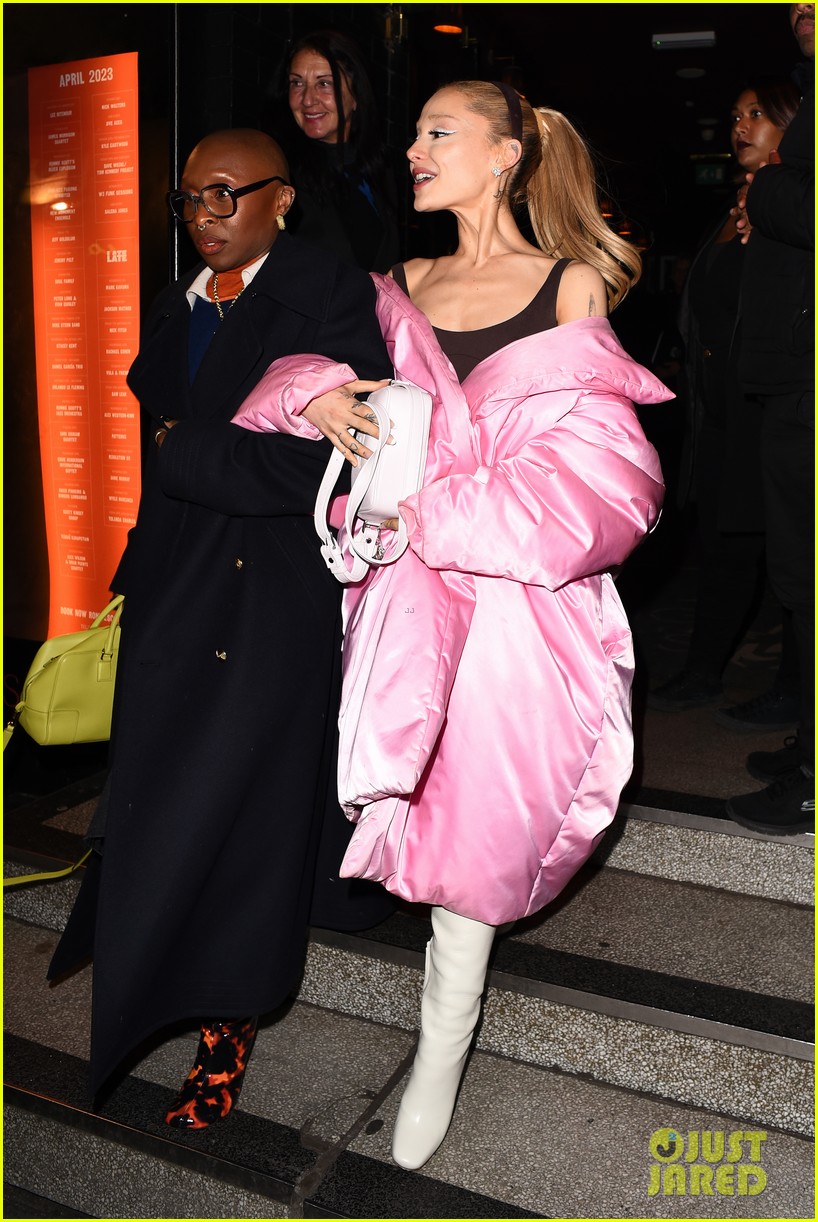 Ariana Grande Wears Pink Like Glinda for Night Out with 'Wicked' Co