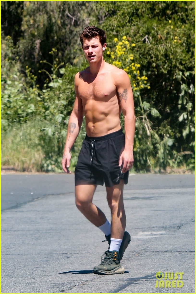 Shawn Mendes Shows Off His Super-Toned Six-Pack During Shirtless Hike ...