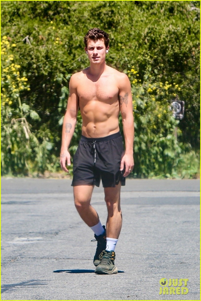 Shawn Mendes Shows Off His Super Toned Six Pack During Shirtless Hike Amid Camila Cabello