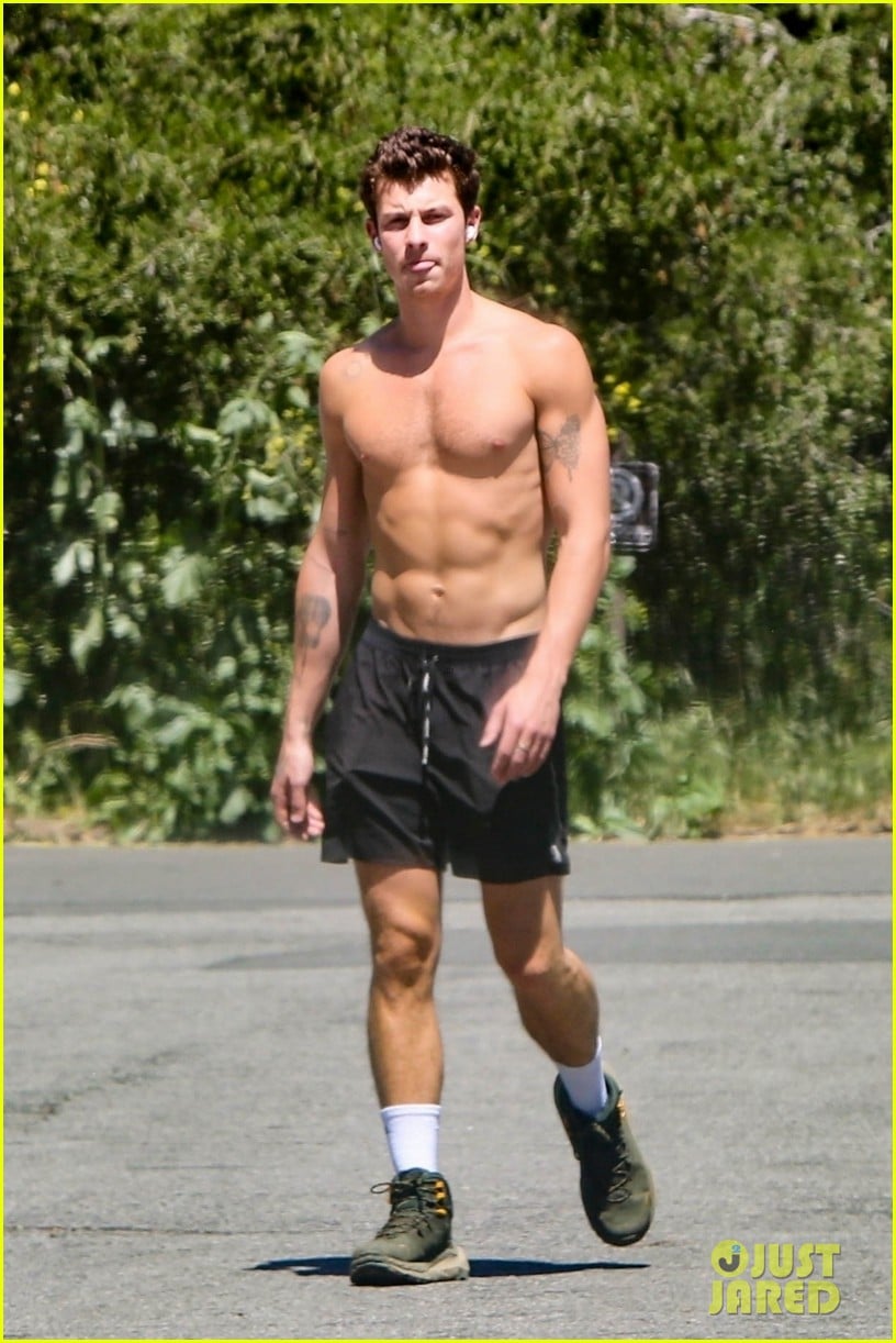 Shawn Mendes Shows Off His Super-Toned Six-Pack During Shirtless Hike ...