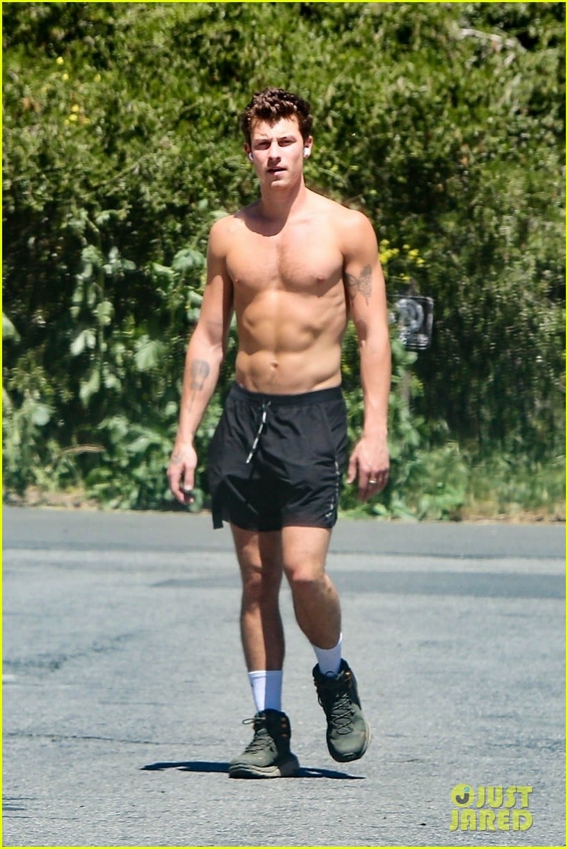 Shawn Mendes Shows Off His Super-Toned Six-Pack During Shirtless Hike ...