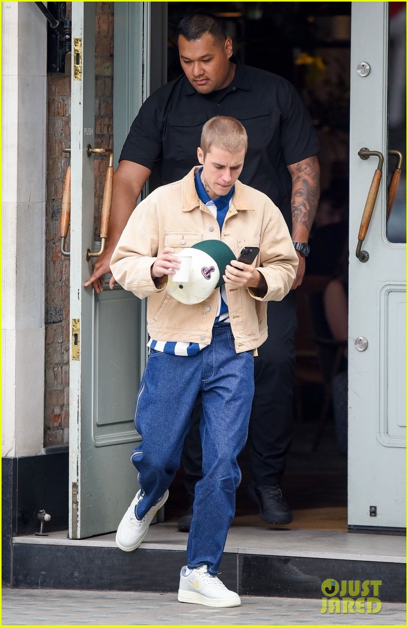 Justin & Hailey Bieber Step Out For Lunch in London After Flying From