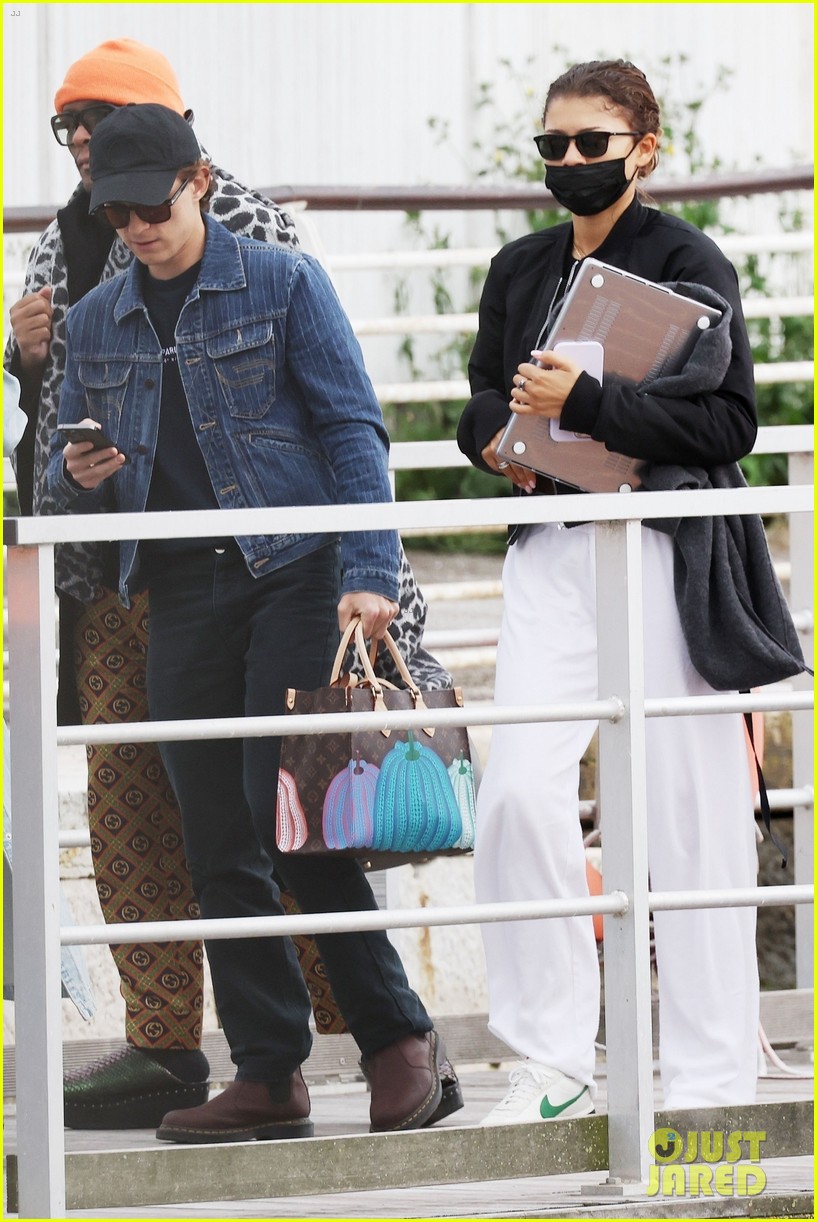 Zendaya & Tom Holland Catch Flight Out of Venice with Stylist Law Roach