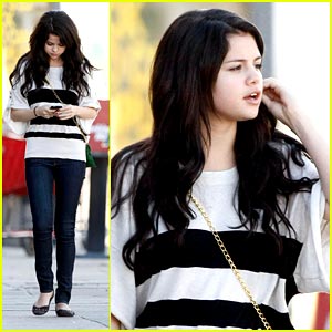 Selena Gomez is a Striped Sweetie