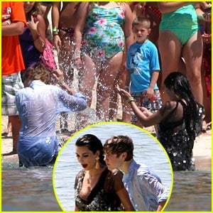 Justin Bieber & Kim Kardashian: Splish, Splash in the Bahamas!