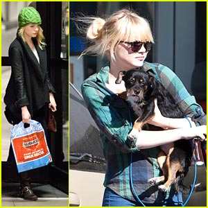 Emma Stone Picks Up Her Pup