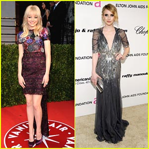 Emma Roberts & Emma Stone: Oscar Viewing Parties! | 2011 Oscars, Emma ...