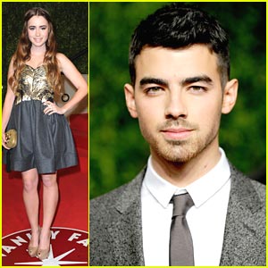 Joe Jonas & Lily Collins: Vanity Fair Oscar Party Pair