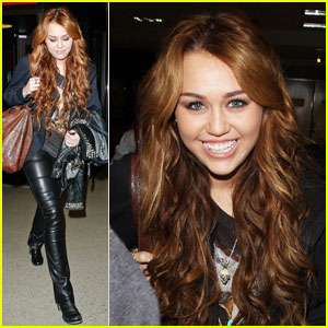 Miley Cyrus: Leather LAX Landing