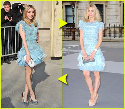 Fashion Faceoff: Chanel RTW Spring Fringe & Feather Dress, Emma Roberts,  Fashion Faceoff