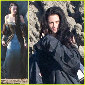 Kristen Stewart Films 'Snow White' on The Beach