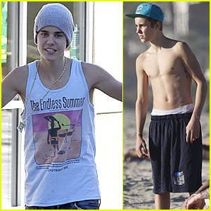 Justin Bieber Beach Time With Dad Jeremy Justin Bieber Shirtless Just Jared Jr