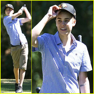 Justin Bieber Golfs His Stress Away