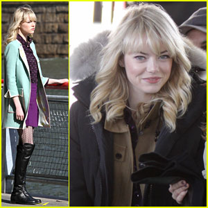 Emma Stone: Manhattan Bridge Filming For ‘Spider-Man 2′ | Emma Stone ...