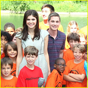 Logan Lerman & Alexandra Daddario: Camp Half-Blood Visit!: Photo