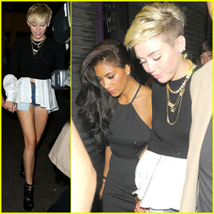 Miley Cyrus Holds Hands with Nicole Scherzinger in London!