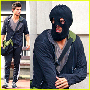Taylor Lautner: Masked Man for 'Tracers' Robbery Scene!